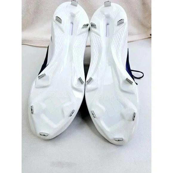 Adidas Size 14 Men's Navy White Icon 7 Mid Lace Up Metal Cleats Baseball Shoes - Picture 8 of 13